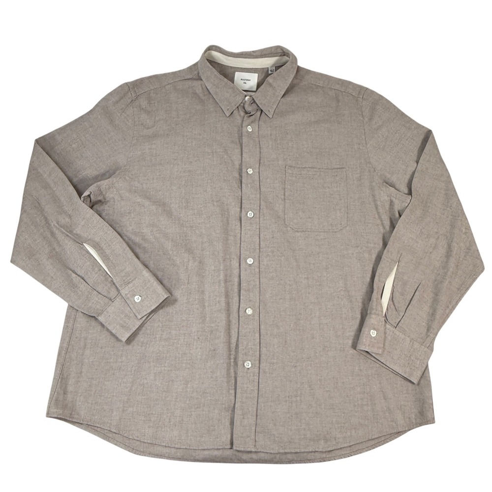 Billy Reid Standard Fit Button Down Shirt Mens XXL Taupe Brown 100% Cotton Soft